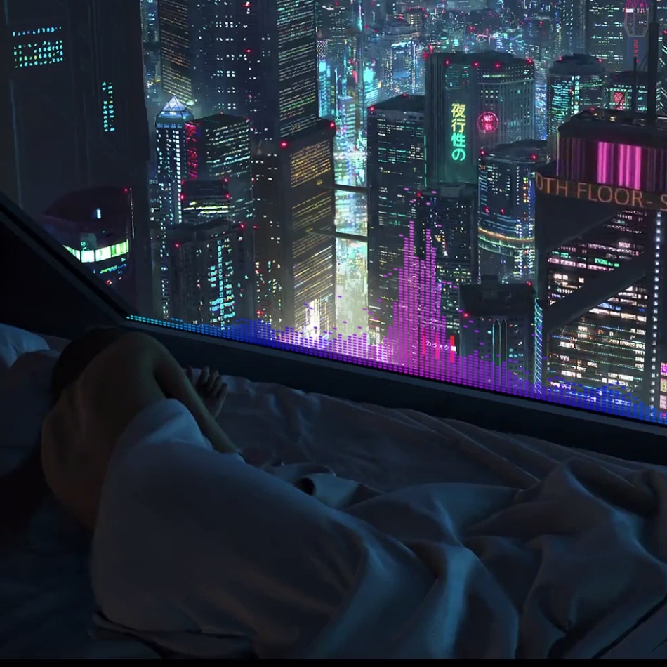 cyberpunk girl city [audio responsive] | Wallpapers HDV