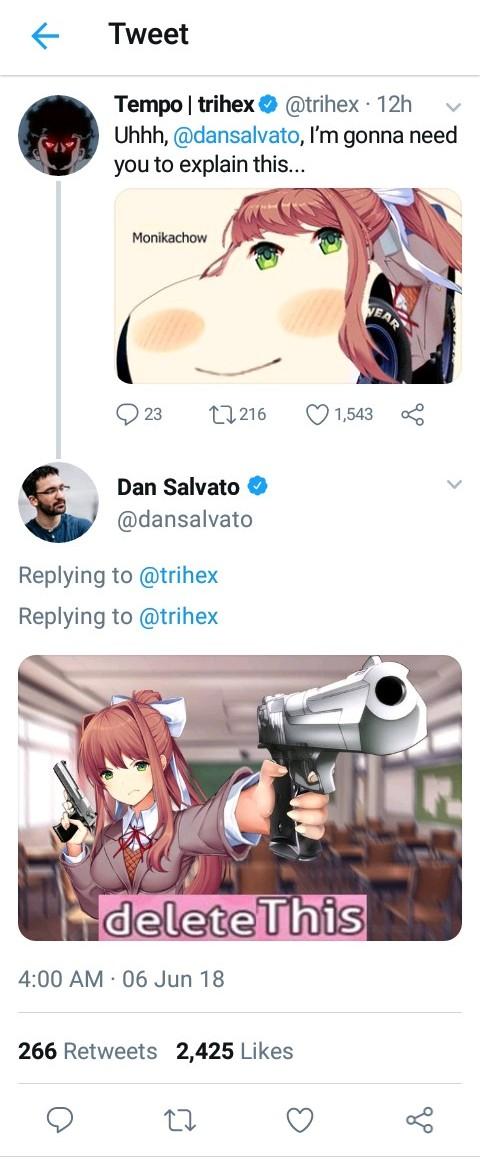 Steam Community Dan Salvato Noticed Me Through My Monikachow Meme Last Month