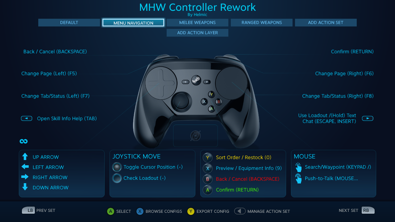 fintælling spole Unødvendig Steam Community :: Guide :: Better MHW Controls: A Steam Input Guide
