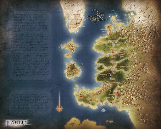 Интерактивная карта lost. Карта Альбиона Fable 1. Fable 2 карта Альбиона. Карта Альбиона Fable 3.