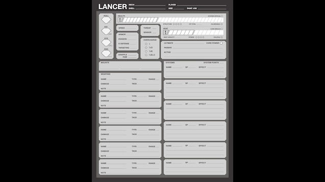 Steam Workshop Lancer Character Sheets Deprecated Just Use Comp Con