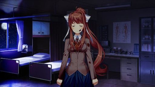 Monika falls in coma.