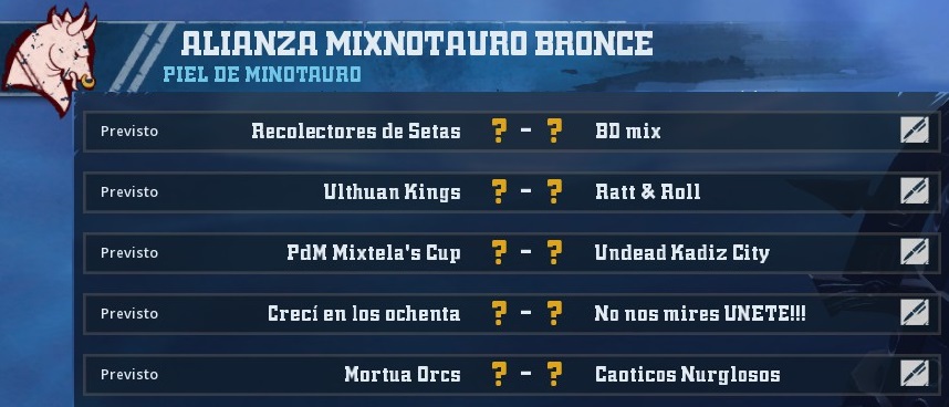 Liga Alianza Mixnotauro 1 - División CUERNO DE BRONCE / Jornada 5 - hasta el domingo 7 de Abril 2EF7763331E5DA5760902638FC64DDE6BF046748