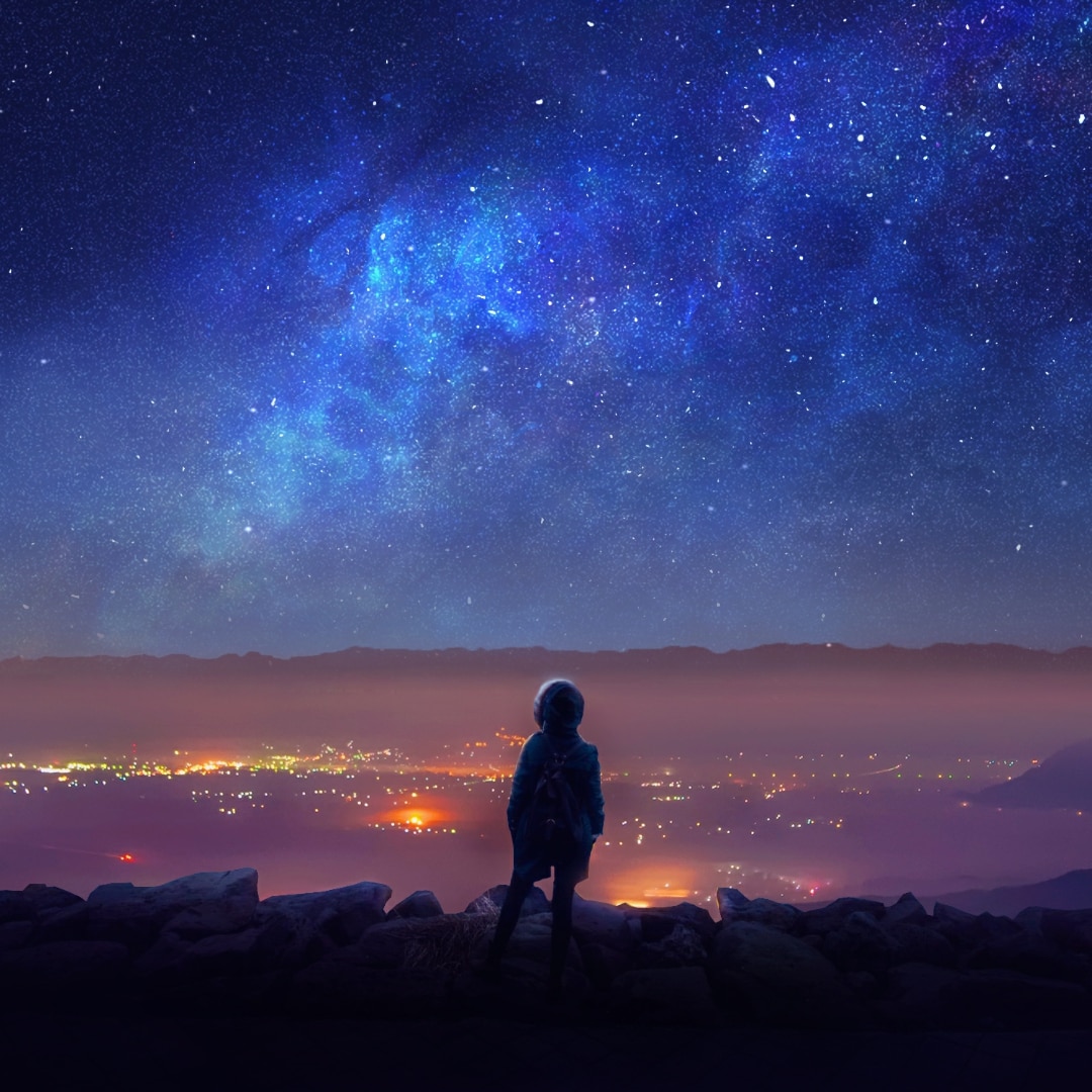 Staring into the night sky wallpaper
