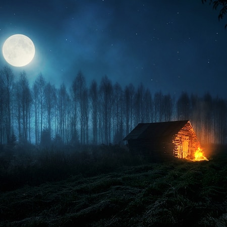 Woodshed at night | Wallpapers HDV